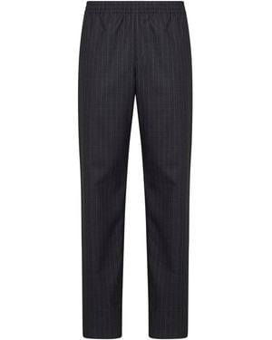 Burberry Iron Pinstriped Wool Track Pants - Blue
