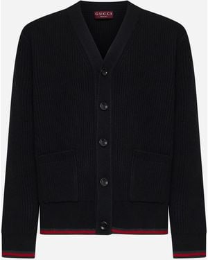 Gucci Wool And Cashmere Cardigan - Black