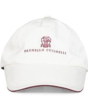 Brunello Cucinelli Baseball Cap Bonded Nylon - White