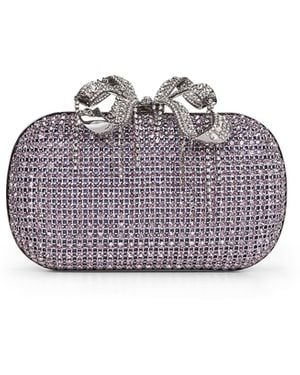 Self-Portrait Lilac Clutch With Shoulder Strap - Grey