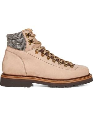 Brunello Cucinelli Nubuck Mountain Boot Ankle Boots - Natural