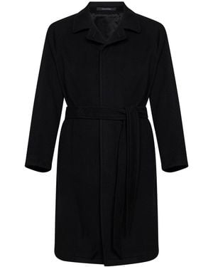 Tagliatore Wool And Cashmere Salomons Wrap Coat - Black