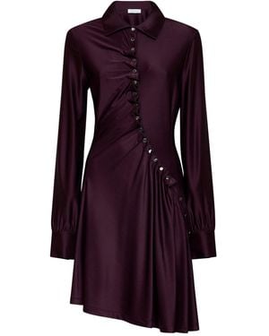 Rabanne Jersey Asymmetric Gathered Mini Dress - Purple