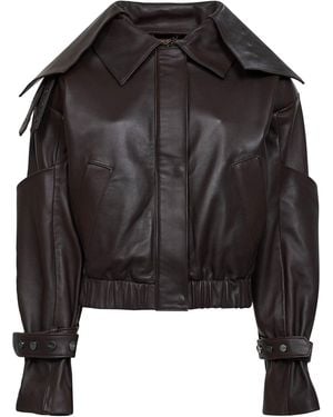 Batakovic Calf Leather Bomber Jacket - Black