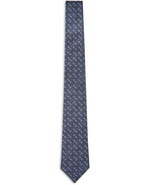 Gucci Horsebit Silk Jacquard Tie - Blue