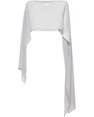 Blanca Vita Georgette Selce Stole - White