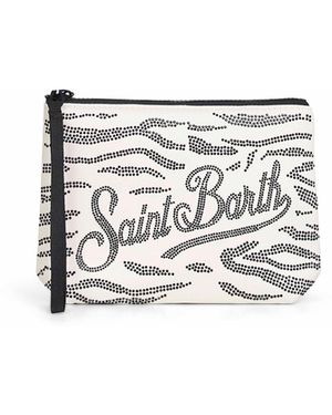 MC2 Saint Barth And Aline Rhinestone Clutch Bag - White