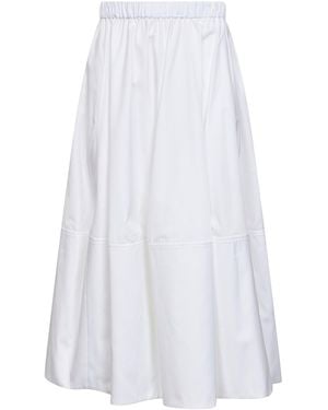 Co. Tton Poplin Midi Full Skirt - White
