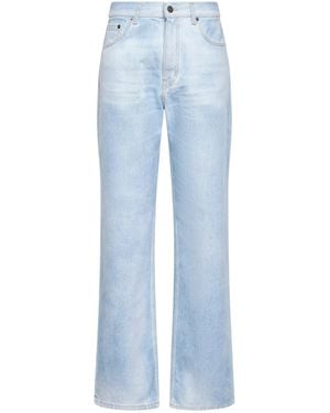 Haikure Cotton Denim Korea Slightly Flared Jeans - Blue