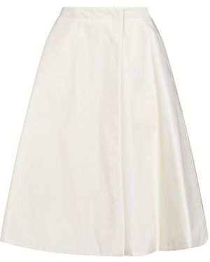 Moncler Natural Nylon Flared Midi Wrap Skirt - White