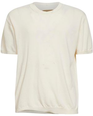 Uma Wang Off Wool And Silk Crepe Crewneck Jumper - White