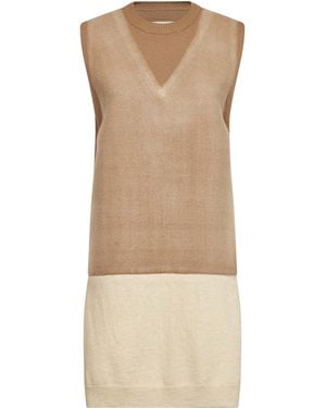 Maison Margiela Camel Fused Knit Long Vest - Natural