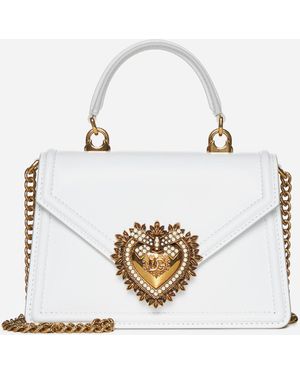 Dolce & Gabbana Small Leather Devotion Handbag - White