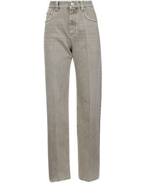 パンツ BRUNELLO CUCINELLI The Loose Barrel Jean denim trousers Brunello Cucinelli - Denim Blue Linen Belted Wide Leg Pant