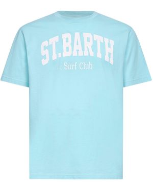 MC2 Saint Barth Light Cotton Surf Club-Print Denver T-Shirt - Blue