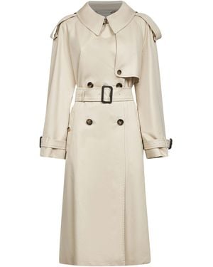 Burberry Gabardine Fitzrovia Long Trench Coat - Natural