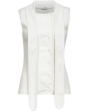 Lemaire Milk Ribbed Jersey Asymmetrical Fitted Top - White
