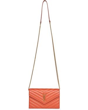 Saint Laurent Portafogli Con Catena Envelope Cassandre - Rosso