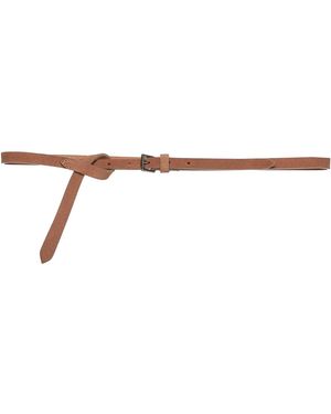 D 40 Honey-Colored Suede Belt - White