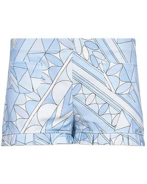PUCCI Pale Manuba-Print Stretch Compact Jersey Shorts - Blue