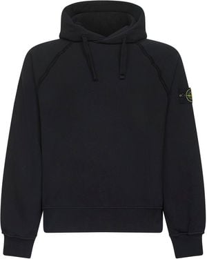 Stone Island Brushed Organic Cotton Hoodie - Blue