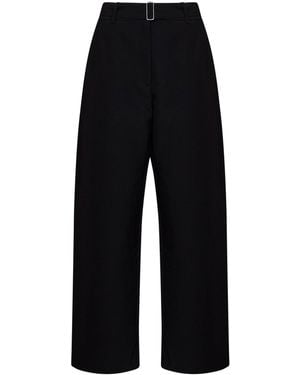 Studio Nicholson Wool-Blend Chatto Curved-Leg Belted Pants - Black