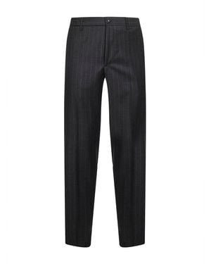 Tagliatore Pinstripe Virgin Wool Garcon Trousers - Black