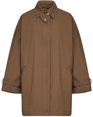 TOTEME Hazel Organic Cotton Oversized Trench Jacket - Brown