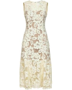 Self-Portrait Self Portrait Crochet Lace Midi Dress - Metallic