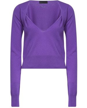 Mugler Top Scollo A V - Viola