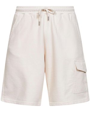 MC2 Saint Barth Cream Cotton Fleece Argo Cargo Bermuda Shorts - White