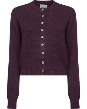 KHAITE Plum Cashmere Knit Everheart Cardigan - Purple