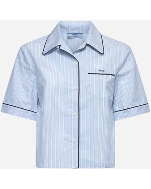 Prada Pinstripe Cotton Shirt - Blue