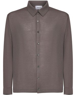 D 40 Taupe Virgin Wool Knit Shirt - Brown
