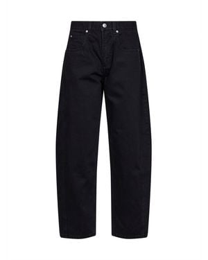 Isabel Marant Faded Cotton Denim Oriane Barrel Jeans - Blue
