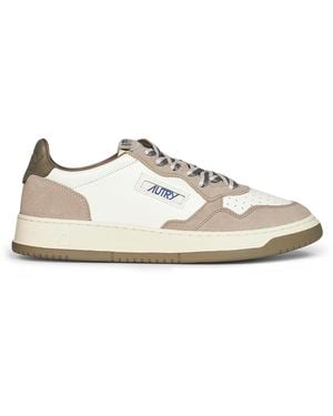 Autry Leather And Licorice Suede Medalist Low Trainers - White