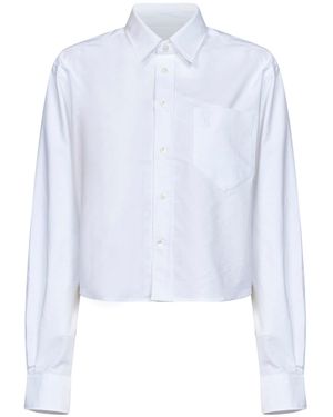Ami Paris Cotton Poplin Cropped Shirt - White