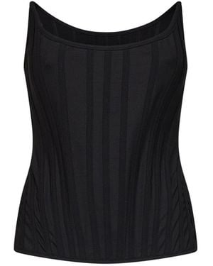 GIUSEPPE DI MORABITO Stretch Twill Bustier Top - Black