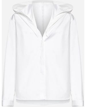 Alaïa White Poplin Hooded Shirt