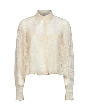Ermanno Scervino Ivory Embroidered Tulle Shirt With Matching Top - White
