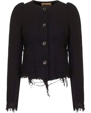 Uma Wang Wool And Linen Blend Kuppy Jacket - Black
