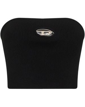 DIESEL M-Clarksvillex Stretch Ribbed Jersey Bandeau Top - Black