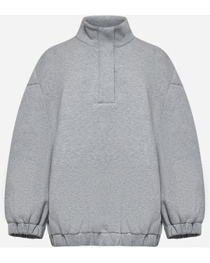 Dries Van Noten Cotton-blend Mock Sweatshirt - Grey