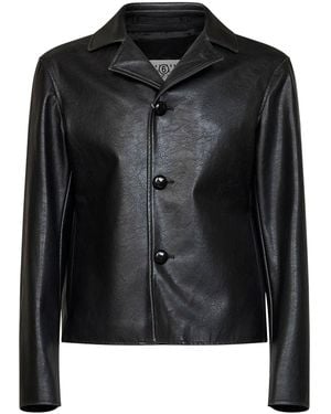 MM6 by Maison Margiela Faux Leather Jacket - Black