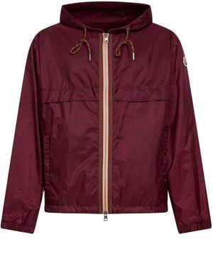 Moncler Burgundy Nidge Hooded Jacket - Red