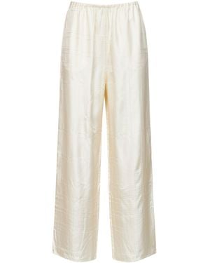 TOTEME Cream Monogram Silk Pj Trousers - White