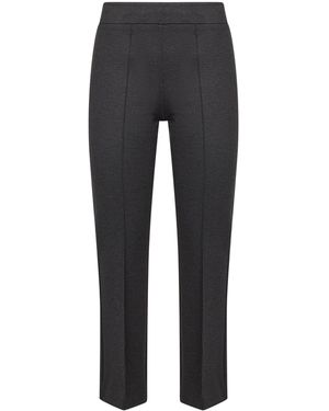 Blanca Vita Anthracite Stretch Jersey Pioppo Trumpet Trousers - Black