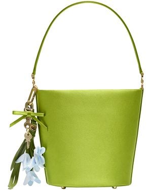 Self-Portrait Bucket Bag With Charms - Green