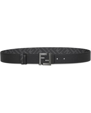 Fendi Cintura Reversibile Squared Ff Nera - Nero