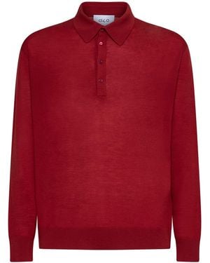 D 40 Virgin Wool Knit Polo Shirt - Red